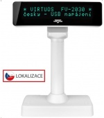 Virtuos VFD zákaznický displej Virtuos FV-2030W 2x20 9mm, USB, bílý