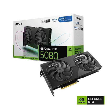 PNY VGA Nvidia GeForce RTX 5080 16GB OC Dual Fan slim, RTX 5080 OC, 16GB GDDR7, 3xDP, 1xHDMI