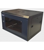 LEXI-Net 19" nástěnný rozvaděč 12U 600x450, nosnost 60 kg, skleněné dveře, rozložený, černý