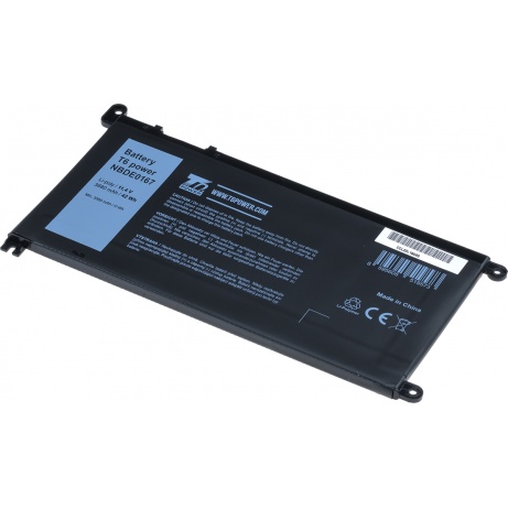 Baterie T6 Power pro Dell Insprion 15 5568, 5578, Vostro 5468, 5568, 3680mAh, 42Wh, 3cell, Li-pol