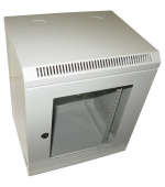 XtendLan 10" nástěnný rozvaděč 9U 350x140, nosnost 50 kg, dveře z plexiskla, svařovaný, šedý
