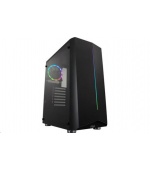 Fortron skříň Midi Tower CMT151 Black, průhledná bočnice, 1 x A. RGB LED 120 mm ventilátor