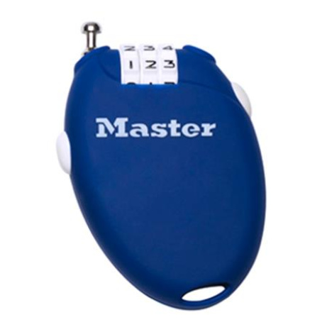 Master Lock Zatahovací kabelový zámek 4603EURD - modrý