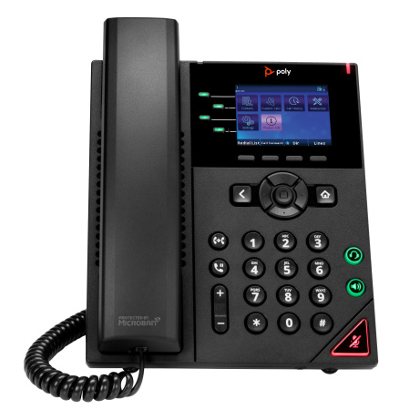 Poly OBi VVX 250 čtyřlinkový IP telefon s podporou PoE a napájecím zdrojem
