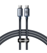 Baseus CAJY000601 Crystal Shine Series Datový Kabel USB-C - USB-C 100W 1,2m Black