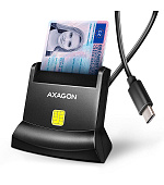 AXAGON CRE-SM4NC, USB-C čtečka kontaktních karet Smart Card (eObčanka), stojánková, kabel 1.2 m