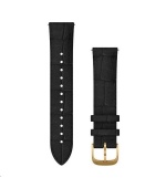 Garmin řemínek Quick Release 20mm, kožený černý, zlatá přezka