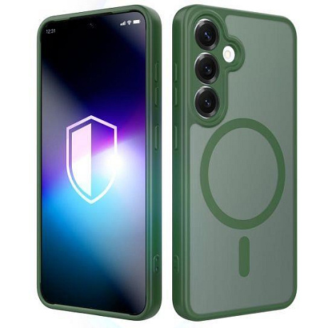 3mk ochranný kryt Misty MagCase Green pro Samsung Galaxy S25