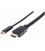 Manhattan kabel USB-C na HDMI, 2m, černá