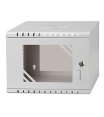 LEXI-Net 10" nástěnný rozvaděč Basic 4U 292x300, skleněné dveře, bez zad, svařovaný, šedý