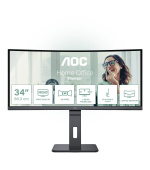 AOC MT VA LCD WLED 34" CU34P3CV - VA panel, 3440x1440, HDMI, DP, USB-C, 4xUSB 3.2, repro, vysk. stavitelny, zakriven