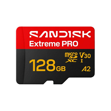 SanDisk micro SDXC Extreme PRO 128GB UHS-I U3 (250R/120W MB/s, UHS-I U3 V30) + adaptér