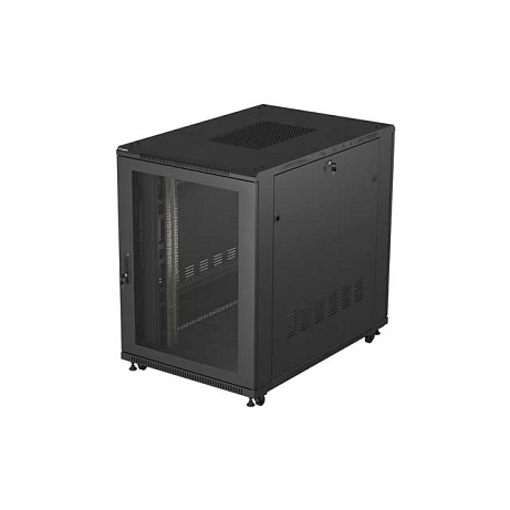 19" VOLNĚ STOJÍCÍ RACKOVÁ SKŘÍŇ 22U 800X1000 ČERNÉ SKLENĚNÉ DVEŘE LCD LANBERG (FLAT PACK) V2