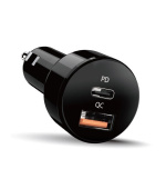 GENIUS autonabíječka PD-36AC-Car, 36W (2x18W), rychlé nabíjení, USB-C PD3.0, USB-A QC3.0, černá