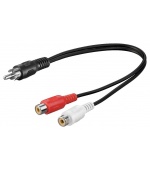 PremiumCord Kabel 1x CINCH male - 2x CINCH female 20cm
