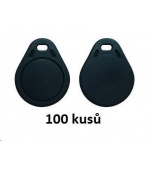 Elatec RFID Unique čip, přívěsek na klíče, 125 kHz, černý, Standard 100-pack