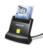 AXAGON CRE-SM4N, USB-A čtečka kontaktních karet Smart Card (eObčanka), stojánková, kabel 1.3 m