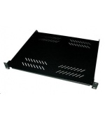 XtendLan 19" police s perforací 1U/280mm, nosnost 25kg, černá