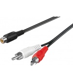 PremiumCord Kabel 1x CINCH female - 2x CINCH male 20cm