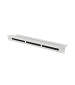 LANBERG PATCH PANEL 24 PORTŮ 1U 19" CAT.6A UTP S POLICÍ ŠEDÝ