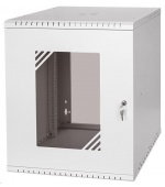 LEXI-Net 19" nástěnný rozvaděč Basic 12U 520x450, skleněné dveře, bez zad, rozložený, šedý