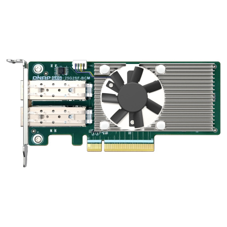 QNAP QXG-25G2SF-BCM Dual port per 25GbE Network adapter; 2 x SFP28; Broadcom 57504 controller