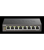 D-Link DGS-1008P 8-port Gigabit Desktop Switch, 4 porty jsou PoE+, PoE budget 68W