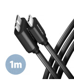 AXAGON BUMM3-CM10AB, SPEED kabel Micro-B USB USB-C, 1m, USB 3.2 Gen 1, 3A, ALU, tpe, černý