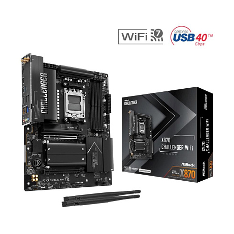 ASRock MB Sc AM5 X870 Challenger WiFi, AMD X870, 4xDDR5, 1xHDMI, 2xUSB4, WiFi