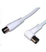 PREMIUMCORD TV kabel anténní propojovací 10m, konektor 90° (koaxiální, M/F, 75 Ohm)