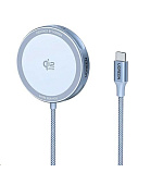 UGREEN magnetická bezdrátová nabíječka MagFlow Qi2.2 25W, MagSafe, stříbrná