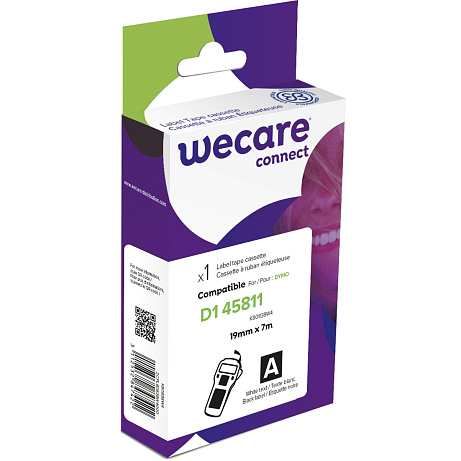 WECARE ARMOR páska kompatibilní s DYMO S0720910,White/Black,19MM*7M
