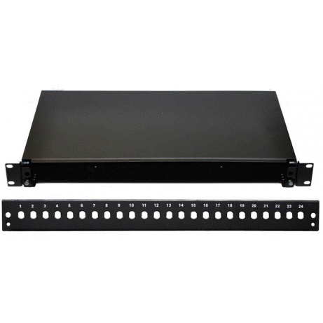 19" Optická vana 24xST černá, aret. plast. klipem