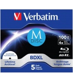 VERBATIM MDisc BDXL (5-pack)Jewel/4x/100GB