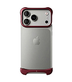 Arc Pulse - hliníkový ochranný rám na iPhone 18 Pro, matný tmavě červený