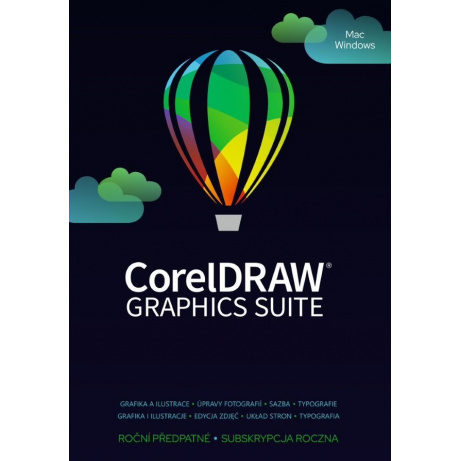 CorelDRAW Graphics Suite 365 dní obnovení pronájmu licence (2501+) EN/DE/FR/BR/ES/IT/NL/CZ/PL