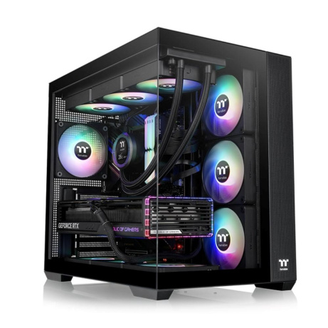 THERMALTAKE Case View 380 TG ARGB, ATX, Průhledná bočnice, 4x 120mm ARGB Fan, černá