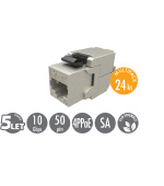 MULTIPACK 24 ks - samořezný keystone Solarix CAT6A STP SXKJ-10G-STP-BK-SA Component Level a 4PPoE