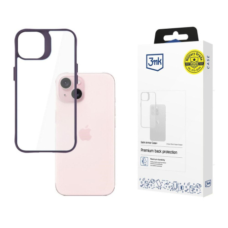 3mk ochranný kryt Satin Armor Case+ Purple pro Apple iPhone 15