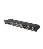 PATCH PANEL 48 PORTŮ 1U 19" CAT.6A FTP STÍNĚNÝ ČERNÝ LANBERG