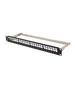 PATCH PANEL 24 PORTŮ 1U 19" FTP PRO MODULY KEYSTONE ČERNÝ LANBERG