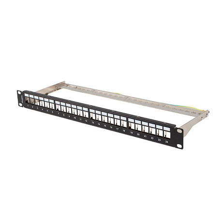 PATCH PANEL 24 PORTŮ 1U 19" FTP PRO MODULY KEYSTONE ČERNÝ LANBERG