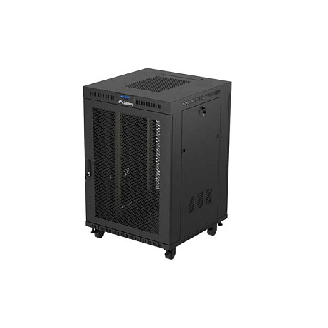 19" VOLNĚ STOJÍCÍ RACKOVÁ SKŘÍŇ 22U/800X800 (FLAT PACK) ČERNÁ S PROSKLENÝMI DVEŘMI LCD LANBERG V2