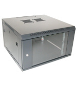 XtendLan 19" nástěnný rozvaděč 6U 600x600, nosnost 60 kg, skleněné dveře, svařovaný, černý