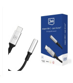 3mk adaptér USB-C/Jack 3,5mm (samice) 0,15m, černo-stříbrná