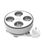 Solight 4z prodlužovací přívod, 2m, 3 x 1mm2, bílý, vypínač