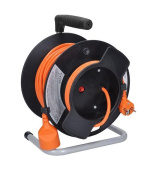 Solight prodlužovací přívod na bubnu, 1 zásuvka, 25m, oranžový kabel, 3x 1,5mm2
