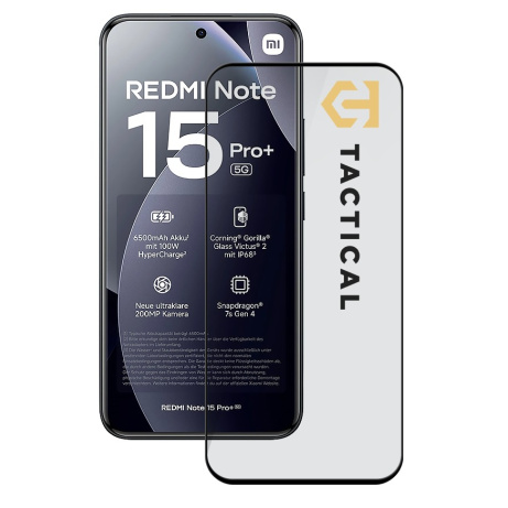 Tactical Glass Shield 5D sklo pro Xiaomi Redmi Note 15 Pro+ 4G/5G Black
