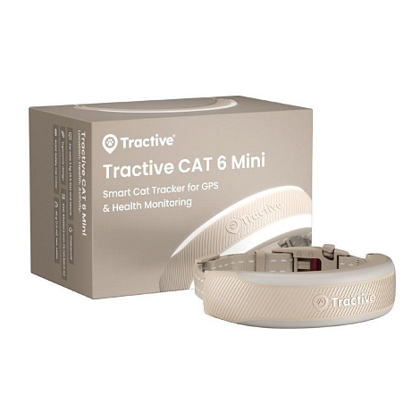 Tractive CAT 6 Mini – chytrý GPS lokátor pro kočky a monitor zdraví s integrovaným obojkem - hnědý