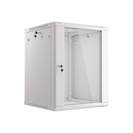 LANBERG 19" RACKOVÁ SKŘÍŇ PRO MONTÁŽ NA STĚNU 15U/600X600 (FLAT PACK) S PROSKLENÝMI DVEŘMI ŠEDÁ V2c